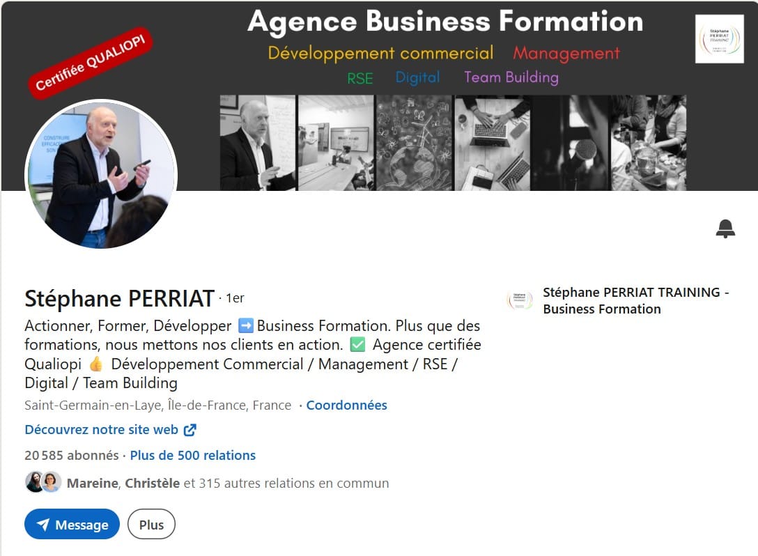 Exemple de profil LinkedIn