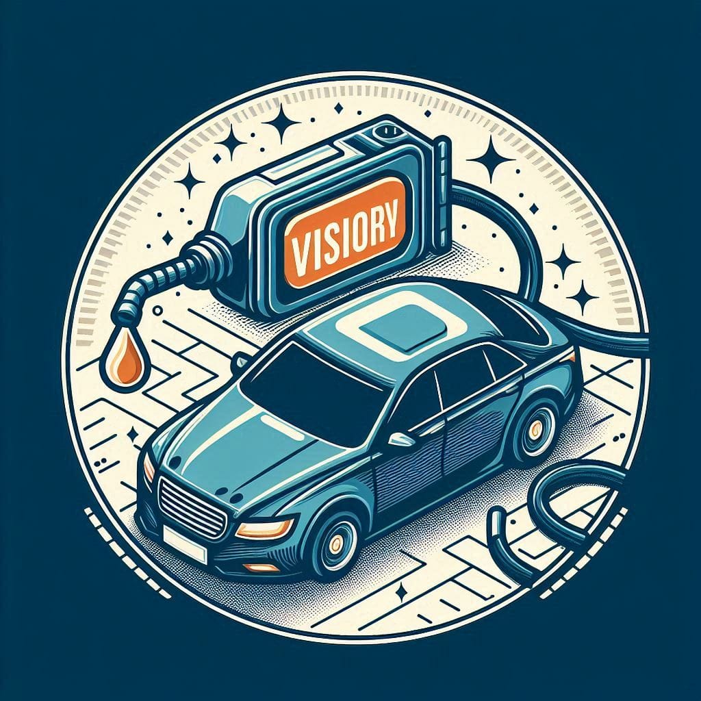 Car with empty gas tank, representing the need for resources to achieve a vision.