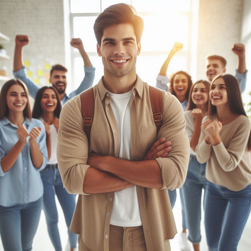 A group of diverse young individuals from Generation Z, confidently standing together, symbolizing unity, resilience, and innovation as they shape the future.