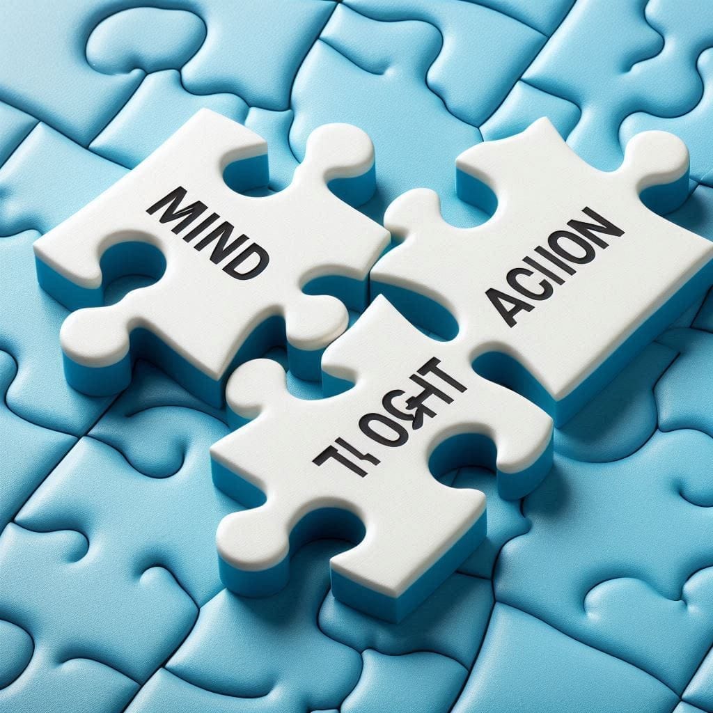 Aligning mind, thought, and action for personal success.
