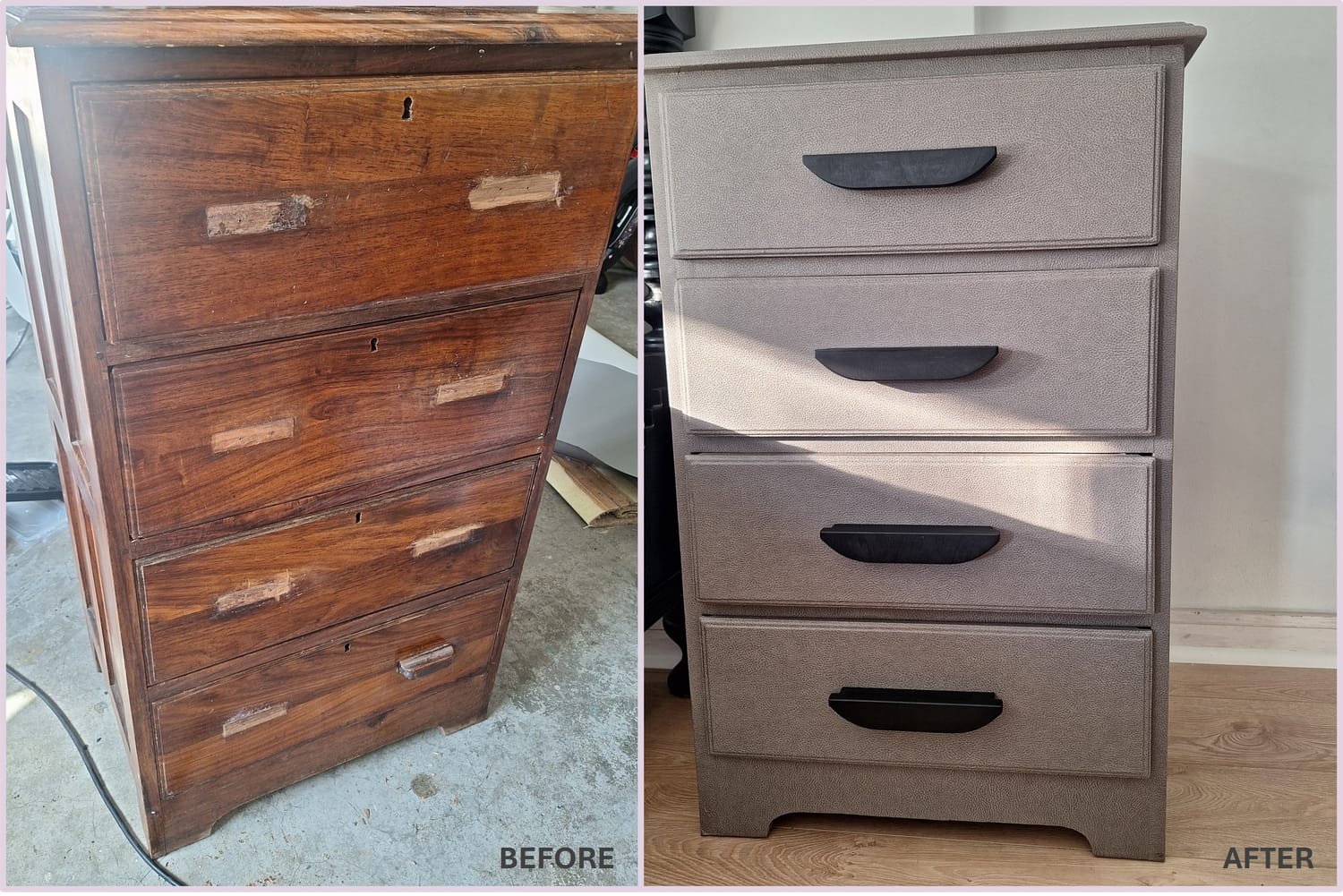 Light wood-look interior wrap finish