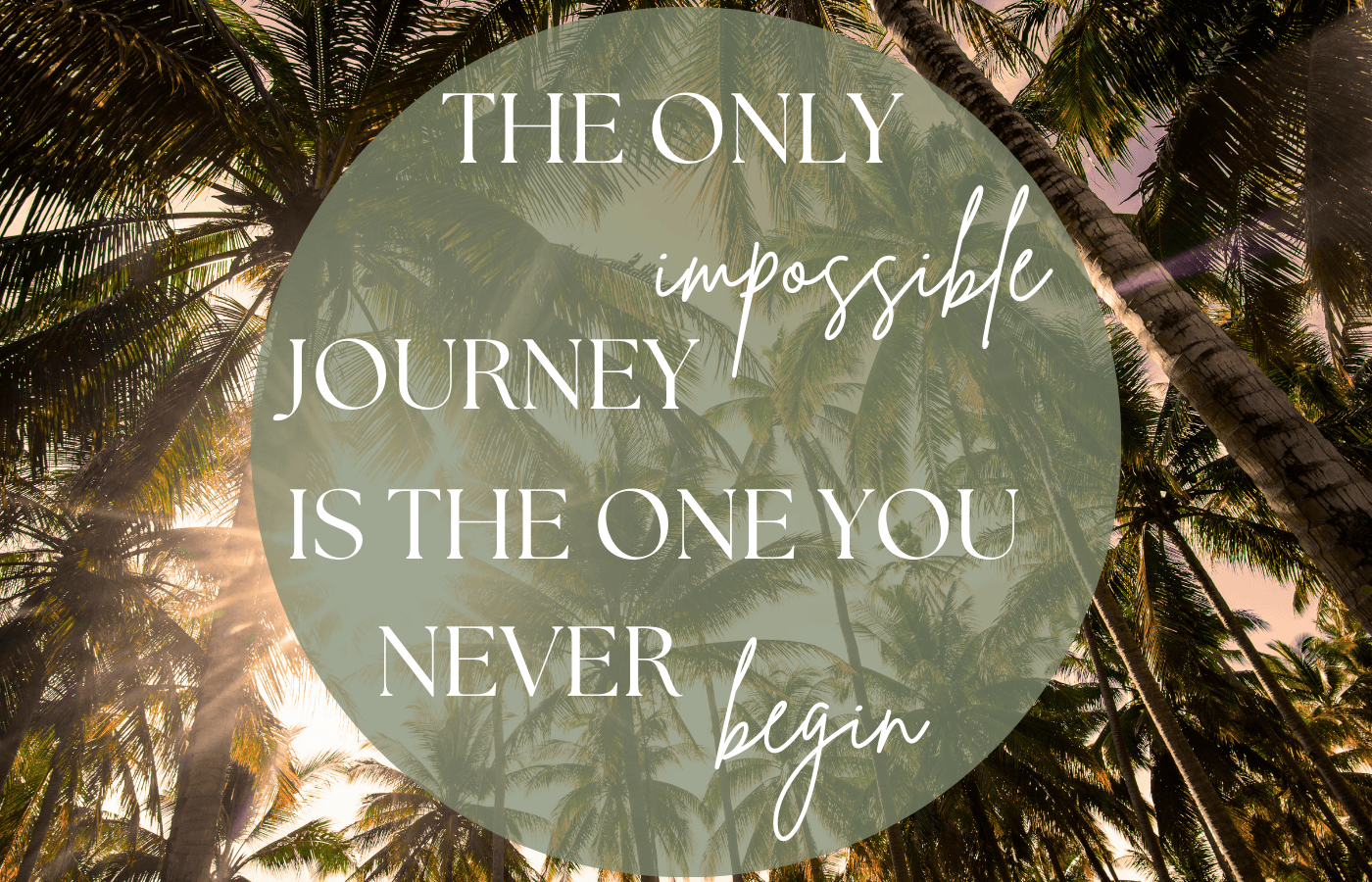 The only impossible journey is the one you never begin