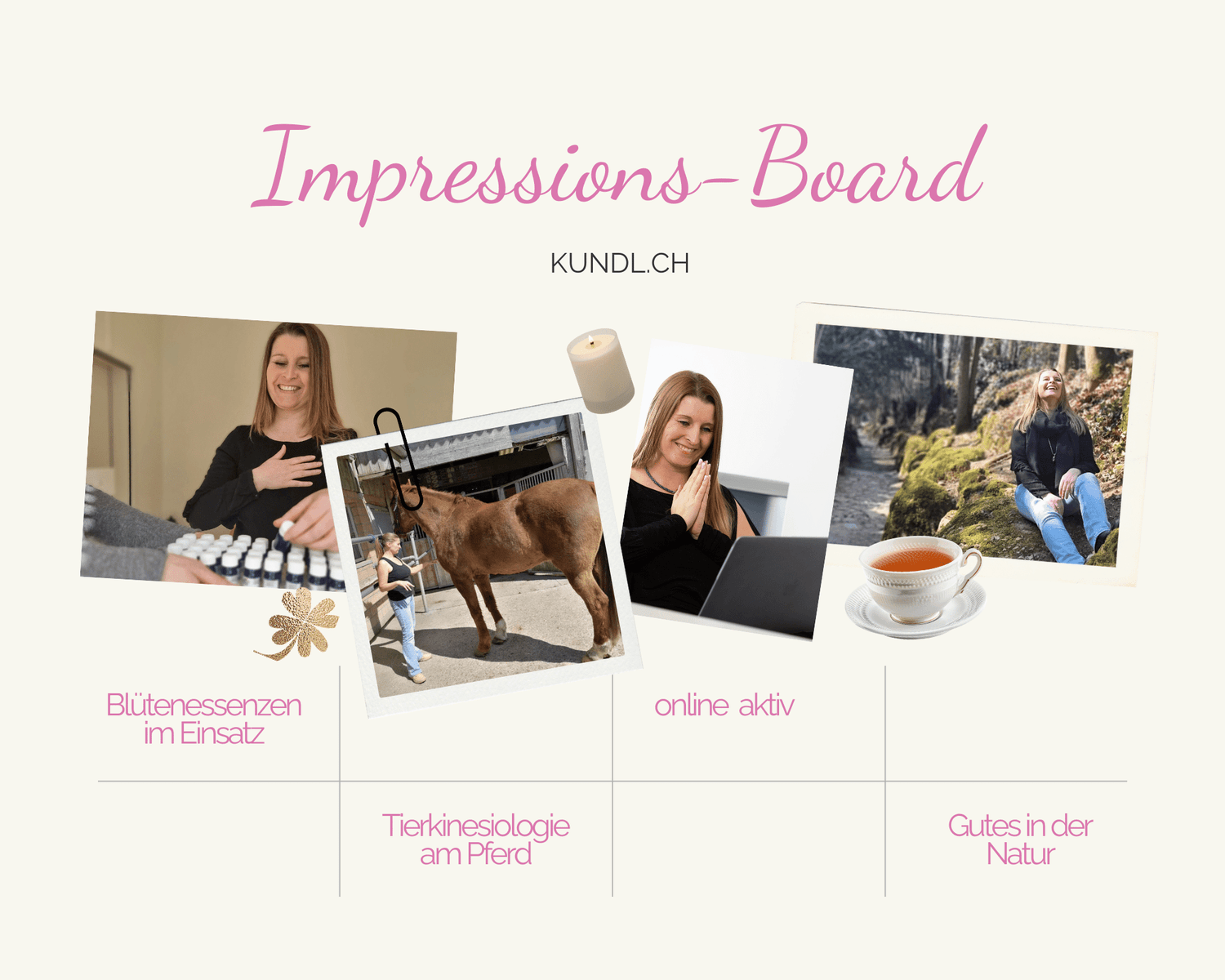 Impressions-Board der Bloggerin Sindy mit 4 Fotos und Text