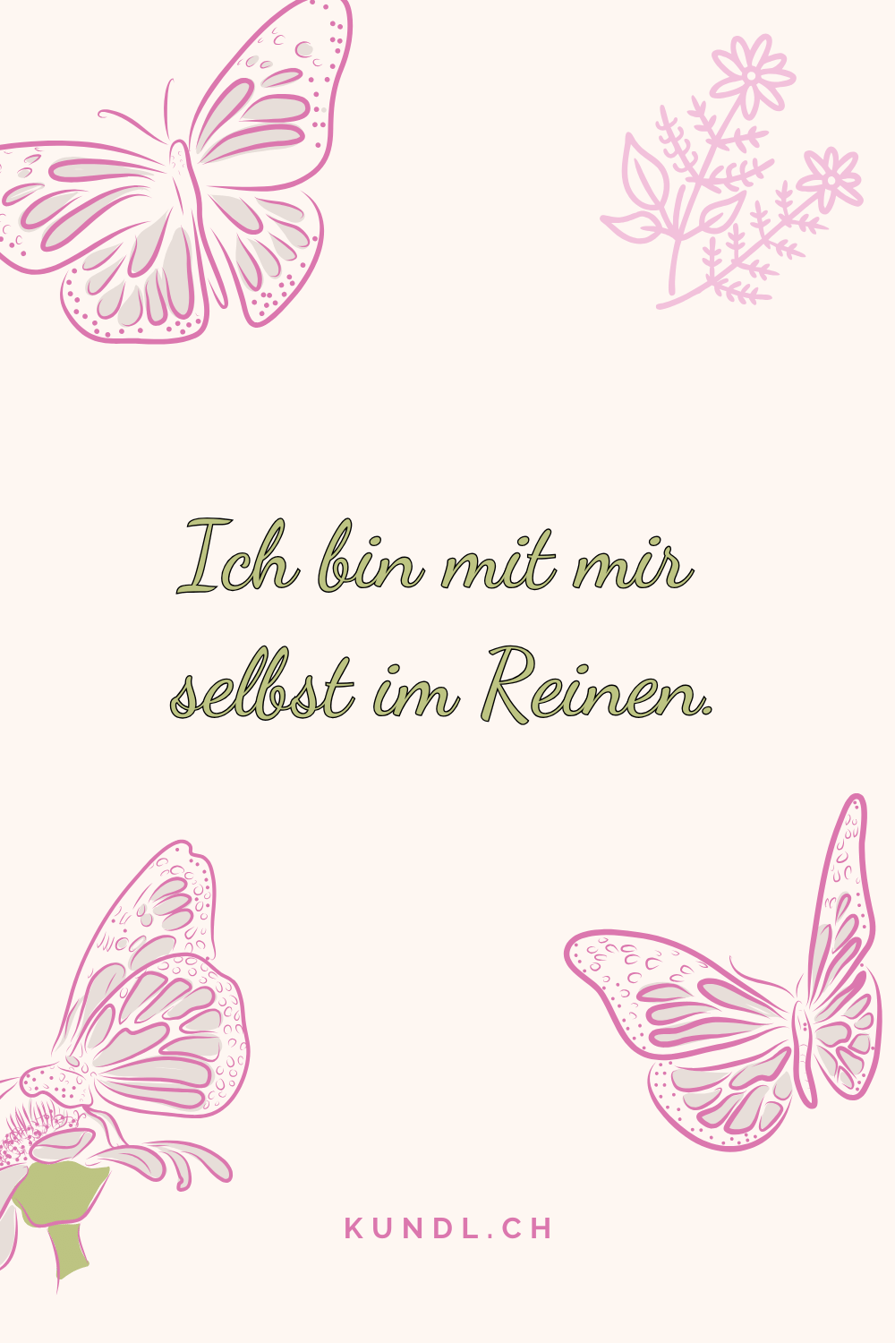 Affirmation zur Bachblüte Agrimony mit Schmetterlingern