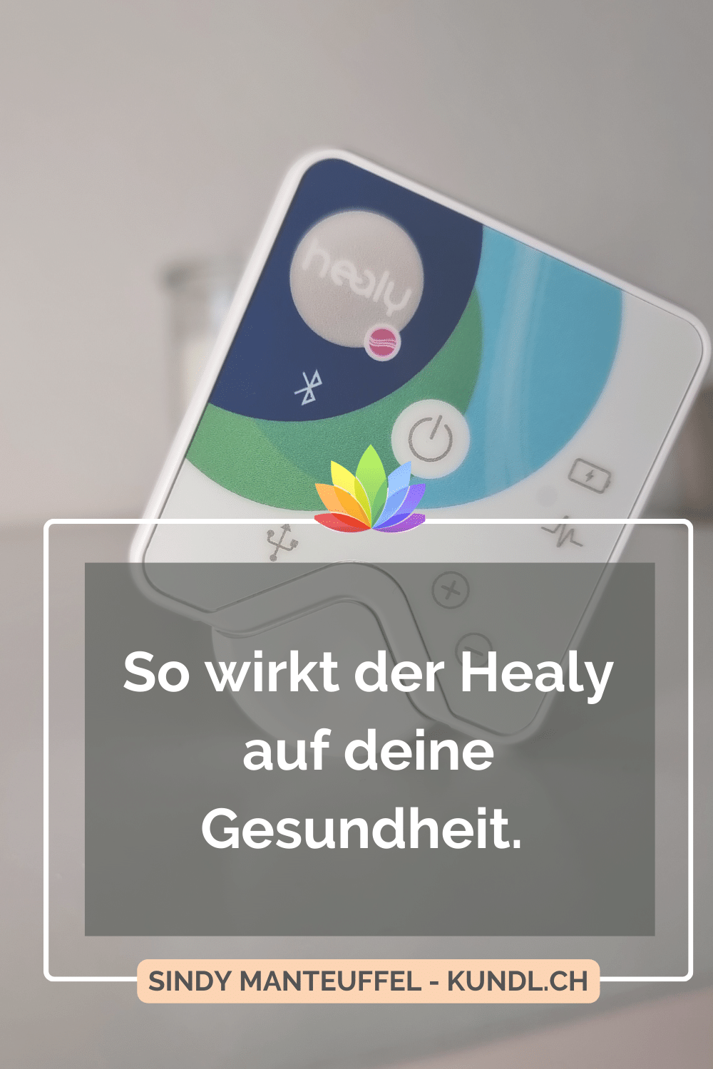Healy Gerät mit Verlinkung zu Pinterest