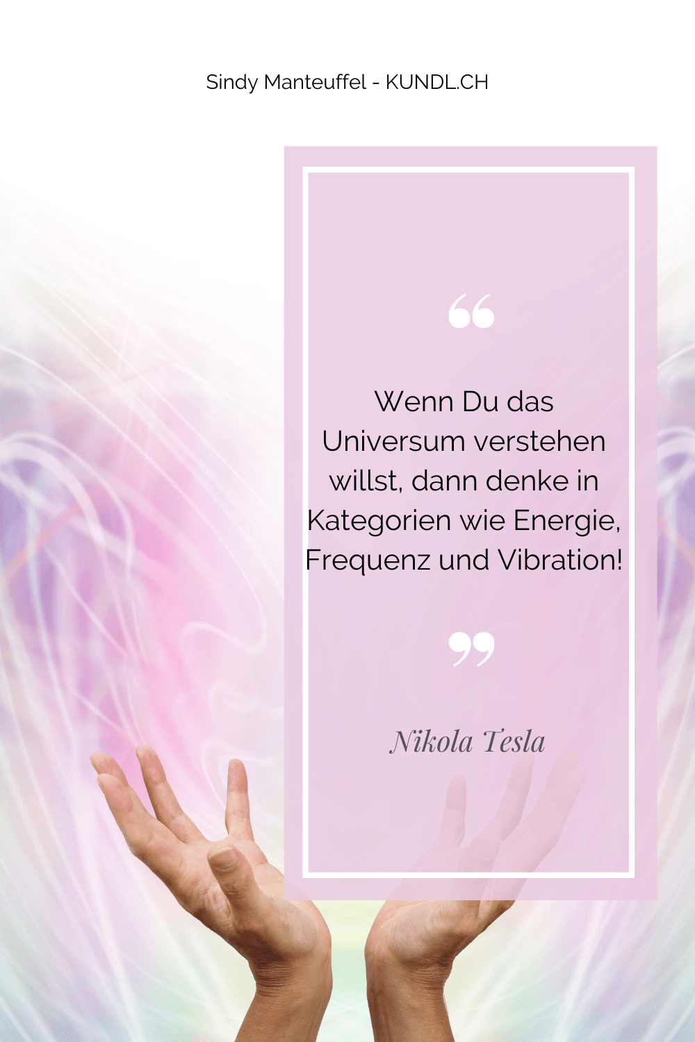 Hände dir von Energielinien umgeben sind für ein Zitat