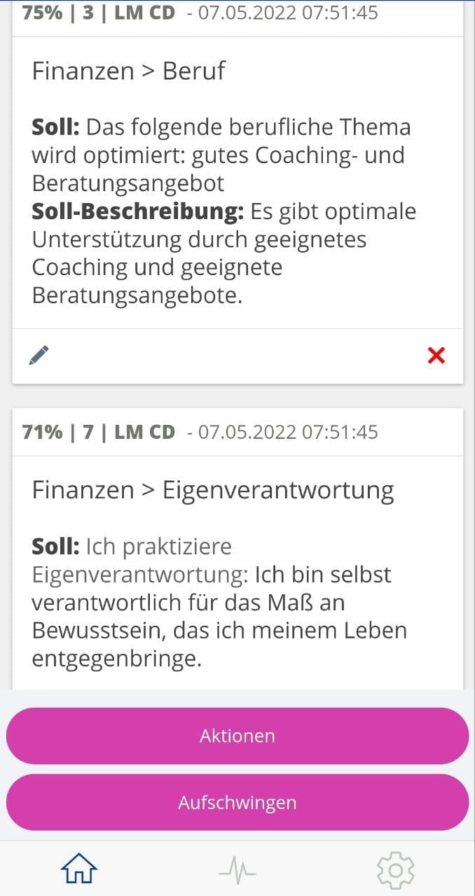 Screenshot aus einer Coaching Analyse mit dem Healy