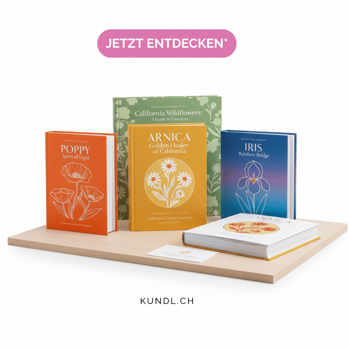 verschiedene Bücher zu Blütenessenzen als Affiliatelink