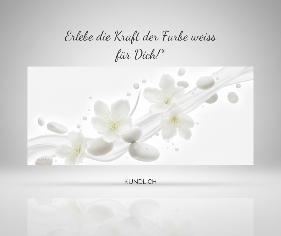 Bold mit weissen Blumen und weissen Steinen als Affiliatelink