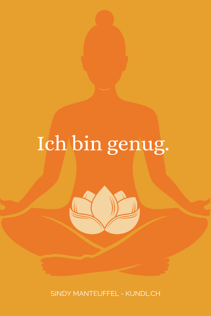Silhouette einer meditierenden Frau zur Sakral-Chakra-Affirmation