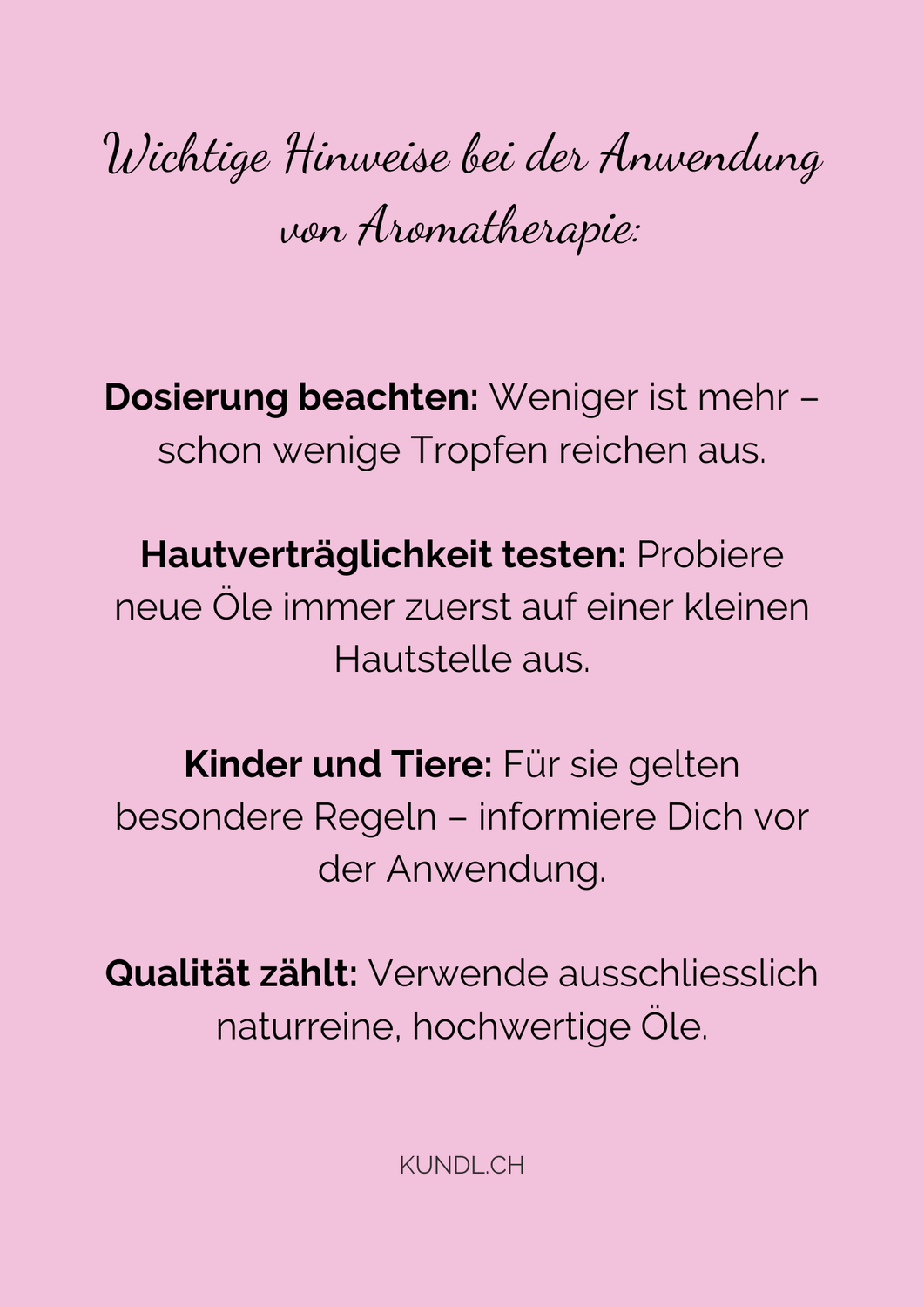 Wichtige Hinweise bei der Anwendung von Aromatherapie