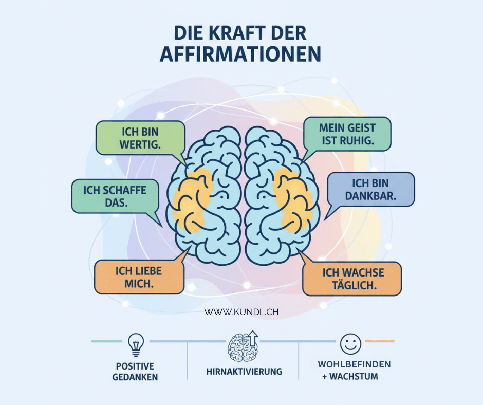 Gehirn welches mit positiven Affirmationen gestärkt wird