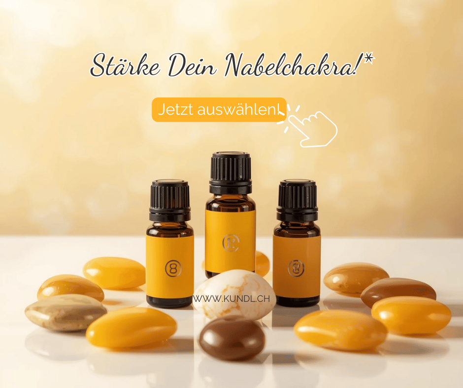 ätherische Öle und gelbe Heilsteine zur Chakra Heilung 