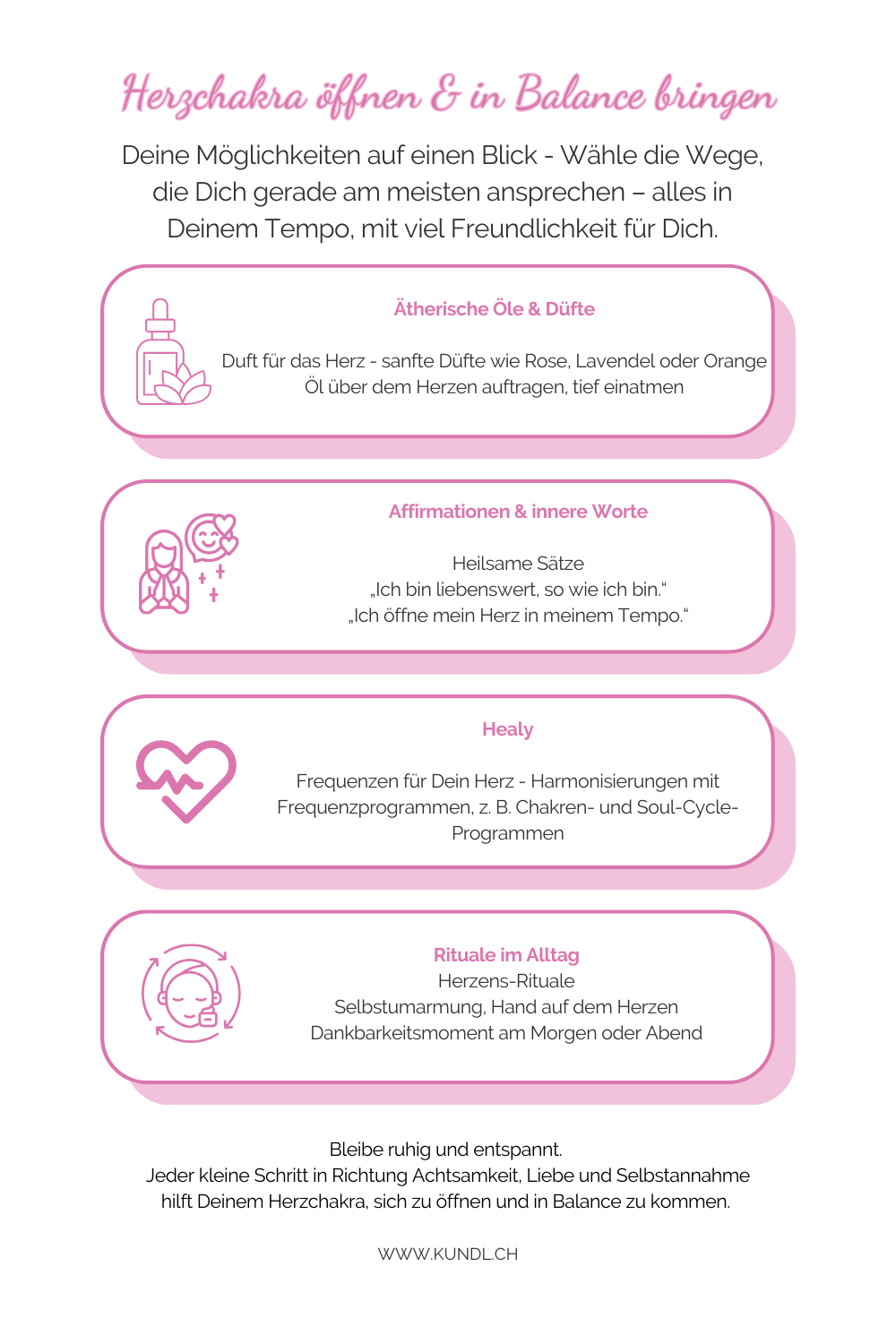 Icons von 4 Techniken sein Herzchakra in Balance zu bringen