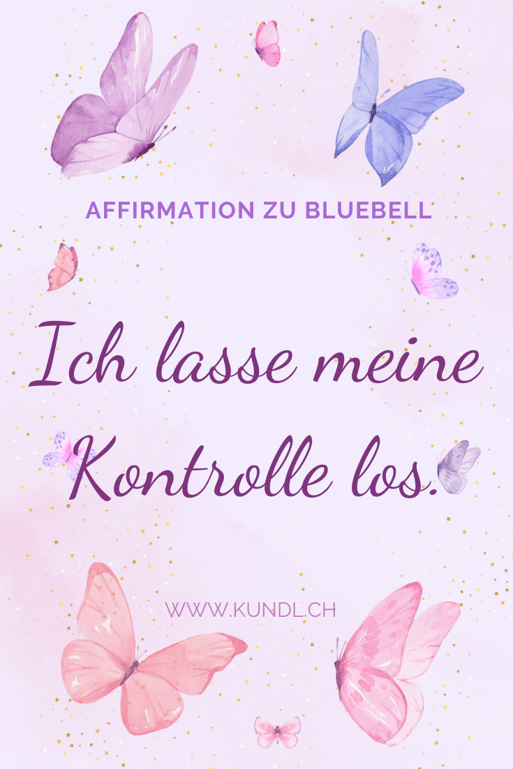 Affirmation zu Bluebell umgeben von Schmetterlingen