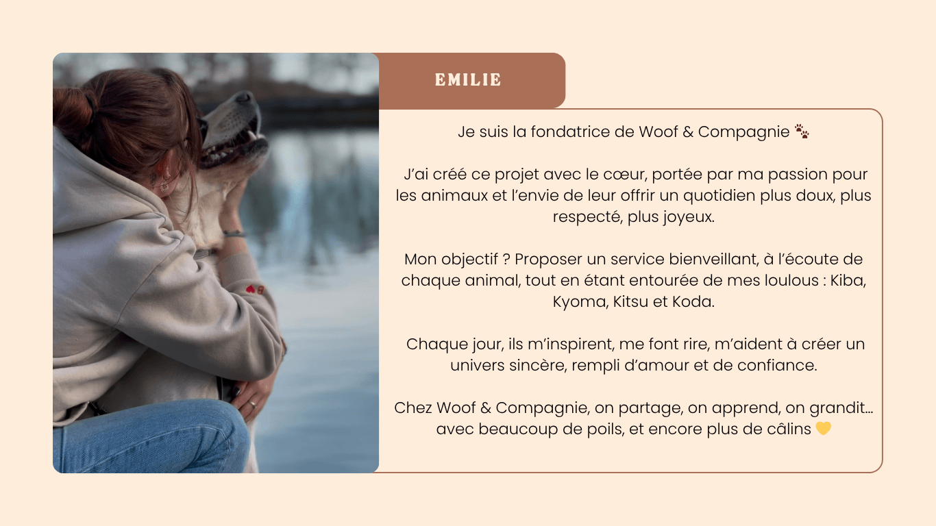 Émilie – Pet sitter à Marssac-sur-Tarn, fondatrice de Woof et Compagnie