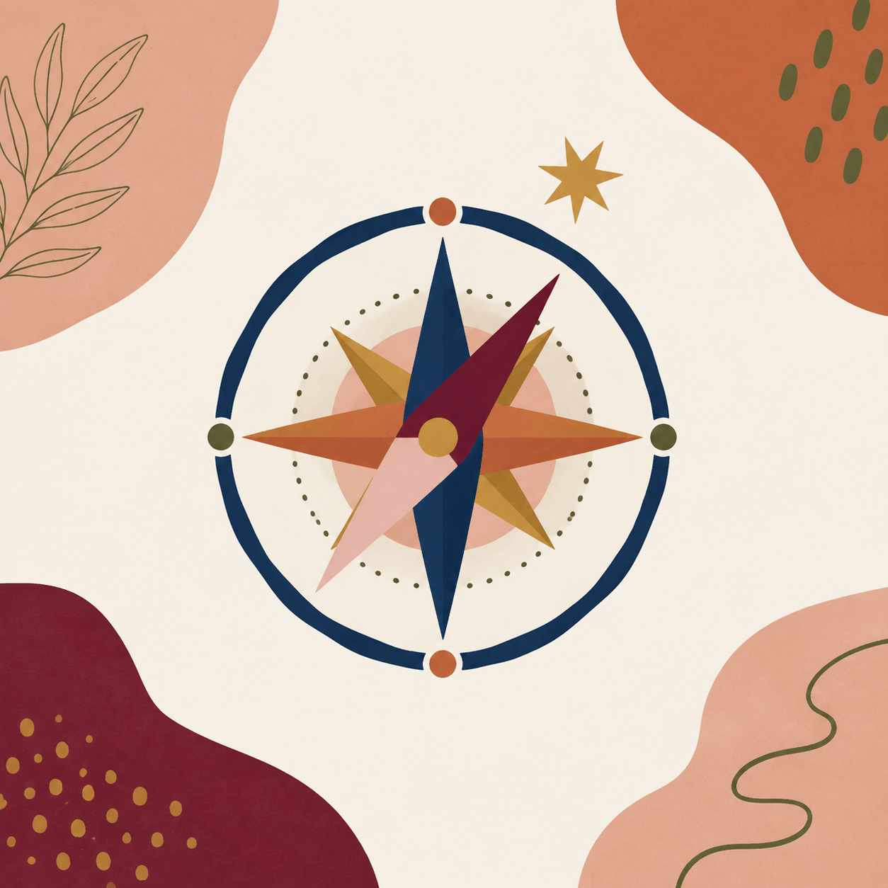 Illustrated compass
