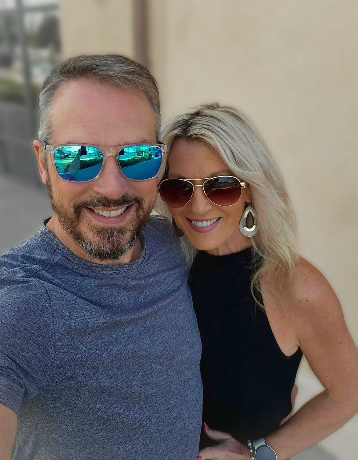 Joey and Natalie Dreger in sunglasses on a sunny day