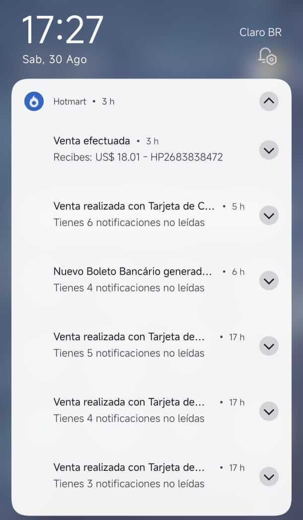 Notificaciones de ventas en Hotmart