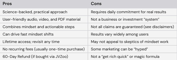 Money Magnet 2.0  Pros and Cons