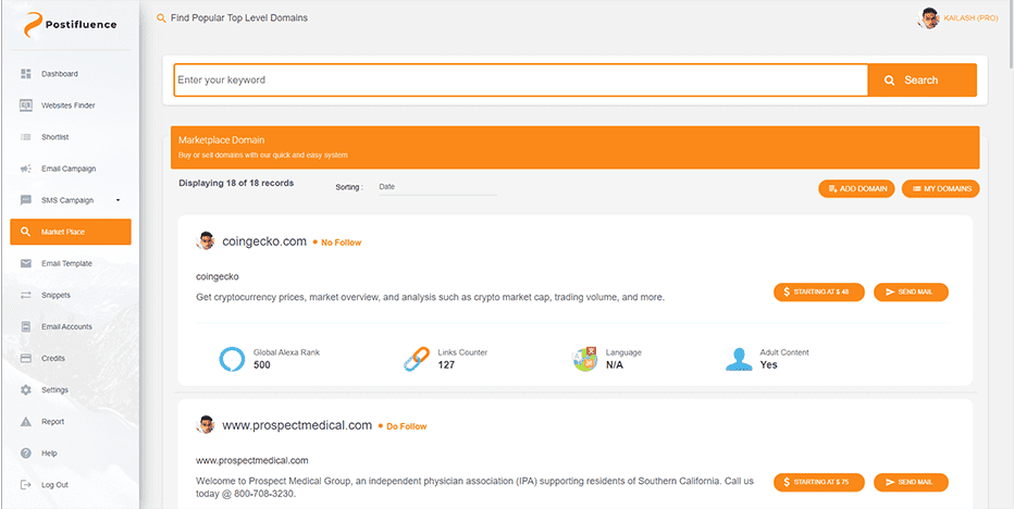 Postifluence Marketplace