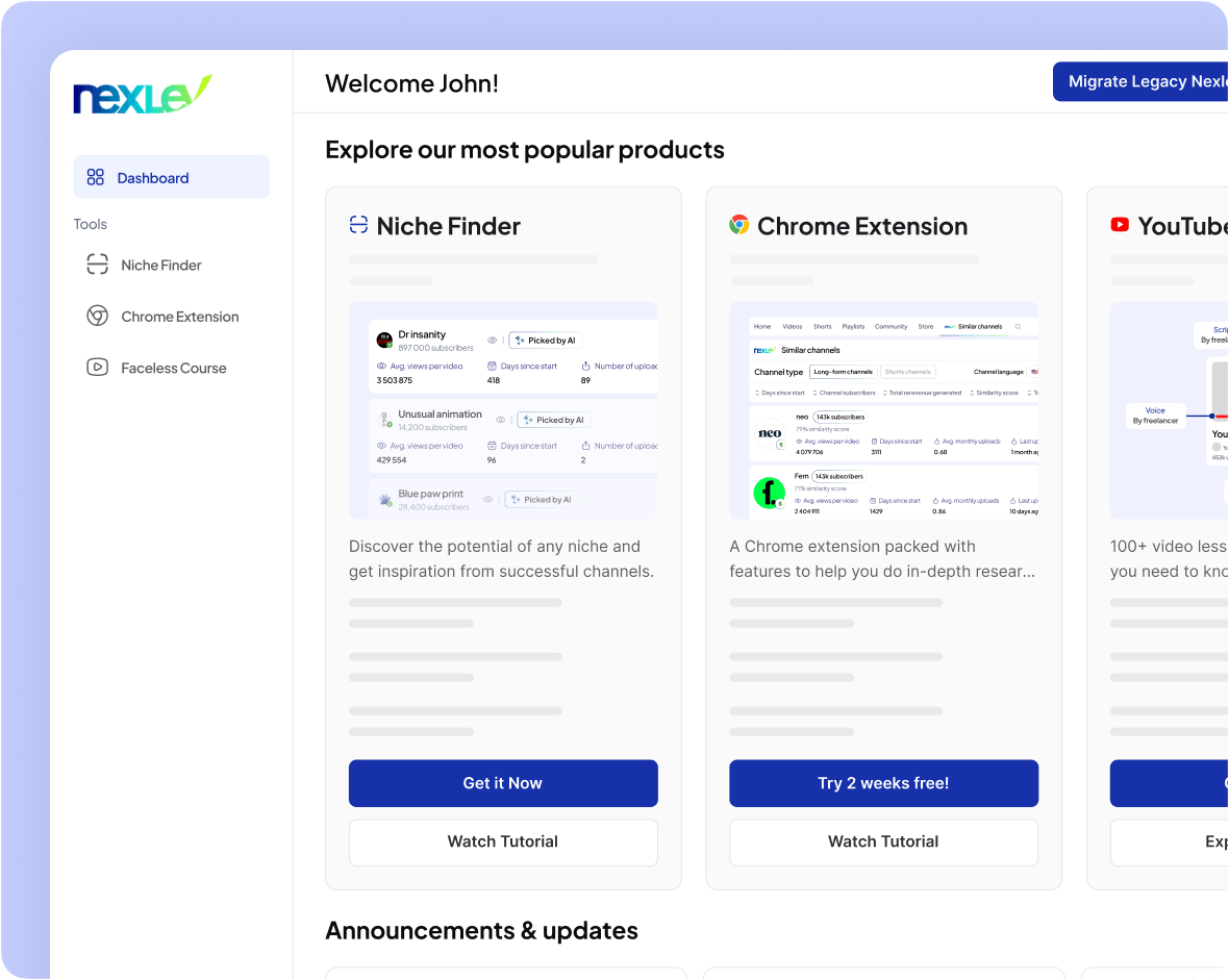 Nexlev Smarter tools for YouTube creators