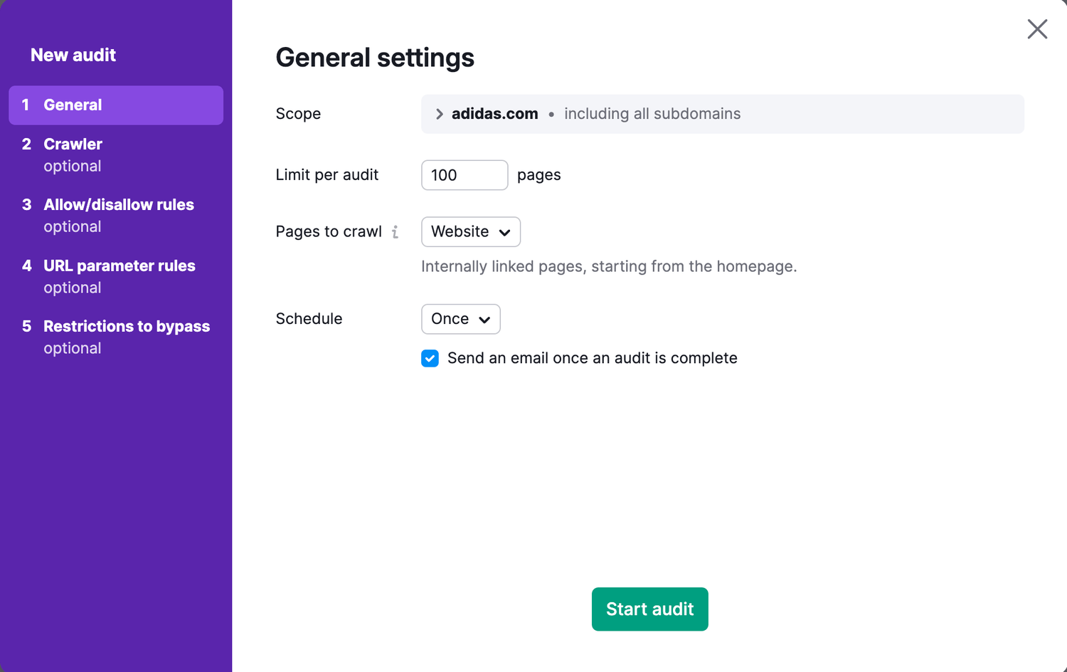 Setting Up Semrush Site Audit