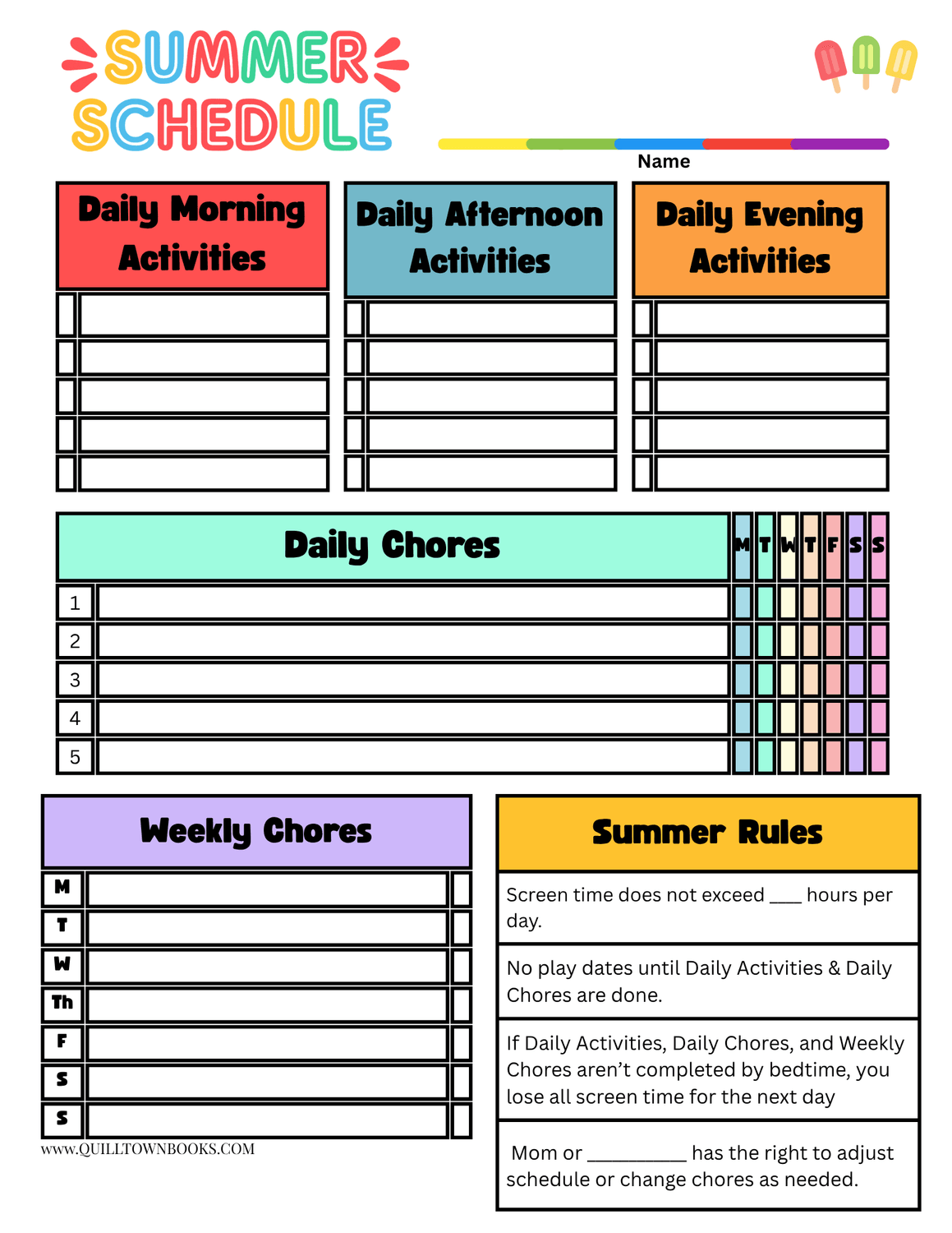 Summer Schedule