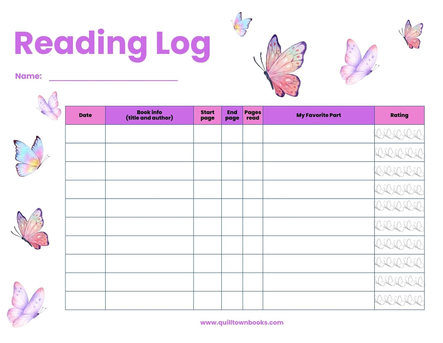 Reading Log Work sheet Dinosaur