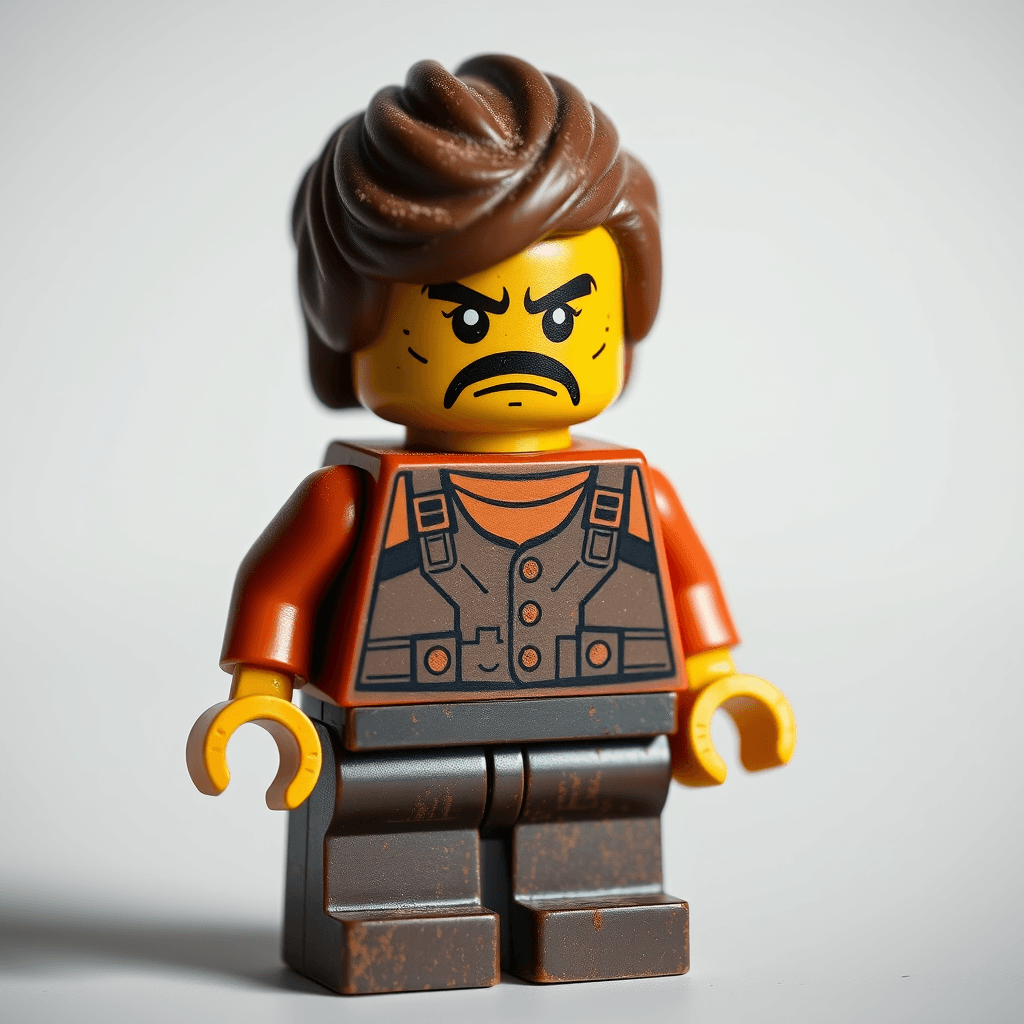 unkept state of a lego mini figure showcasing the passing of time