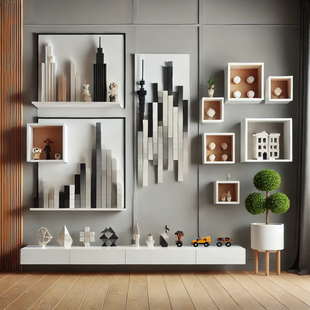 Creative Minimalist LEGO wall display