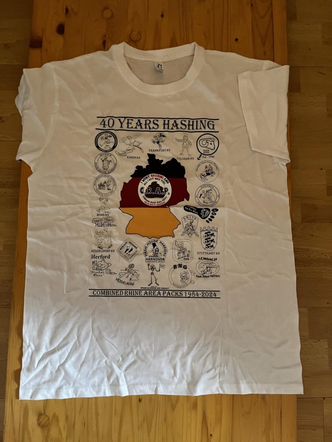 40 Years of Rhineland Hash T-Shirt, Front Side
