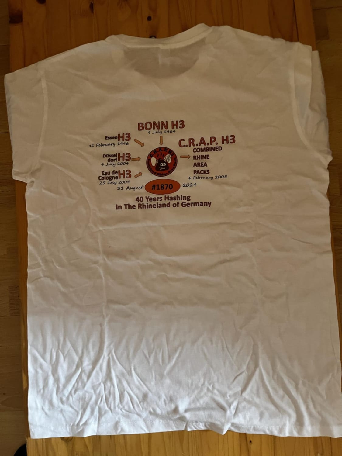 40 Years of Rhineland Hashing T-Shirt, Back
