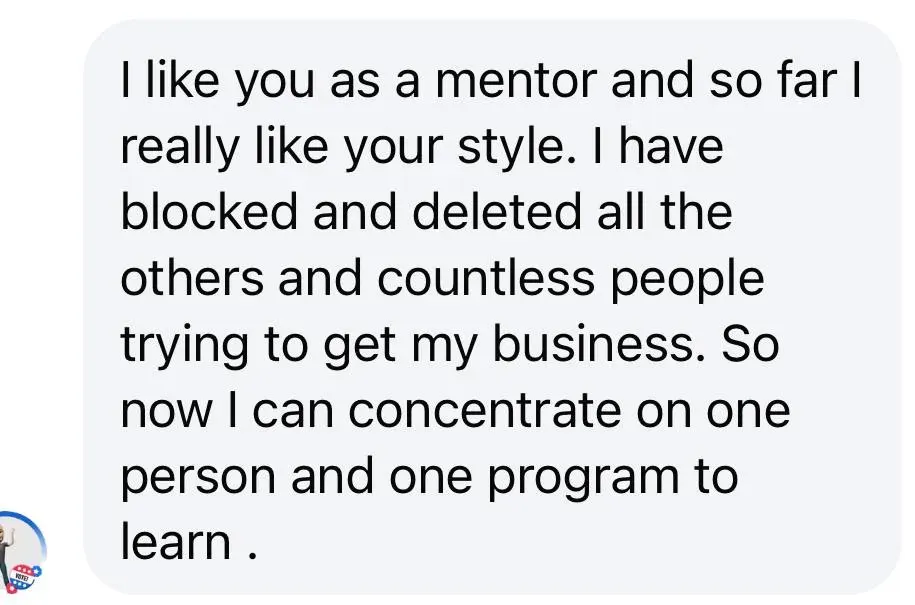 student DM testimonial