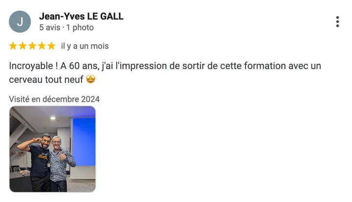 Avis Google d'un élève