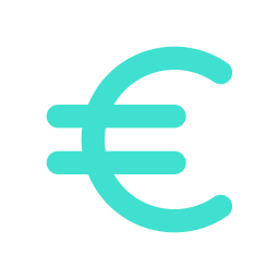Image vectorielle bleu turquoise représentant le sigle euro
