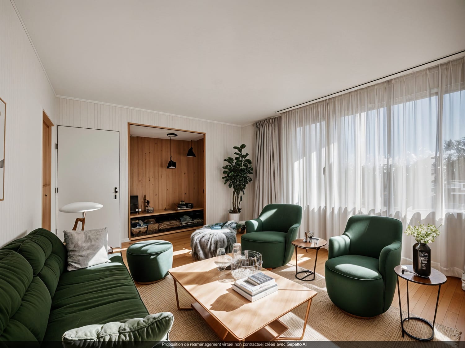 Exemple de Home Staging virtuel pour valoriser un salon