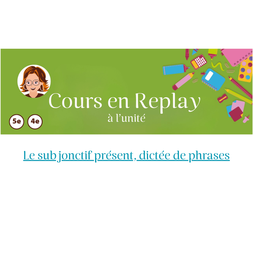 25. Cours en replay - Cycle 4 (5ème/4ème) : L'accord du participe passé, dictée de phrases
