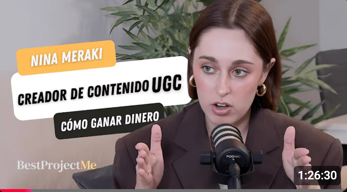 Entrevista de Nina Meraki con Digital Riders hablando sobre qué es el ugc y cómo ser creador de contenido UGC para marcas
