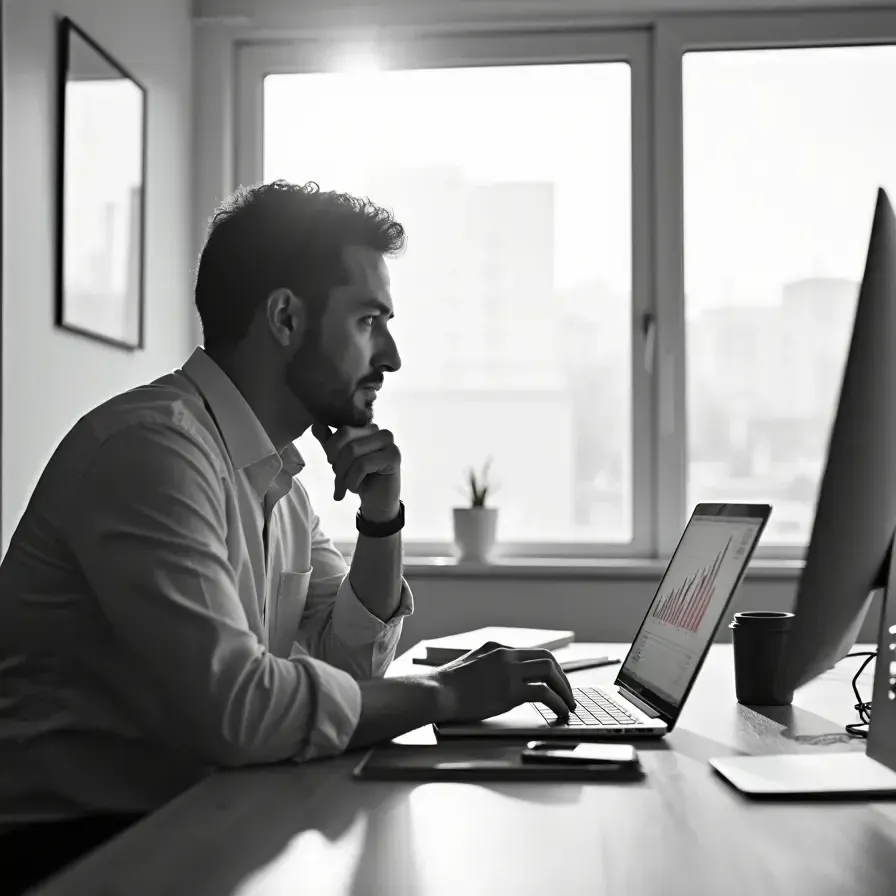 Manager analysant la planification des absences sur un logiciel de gestion des congés / absences.
