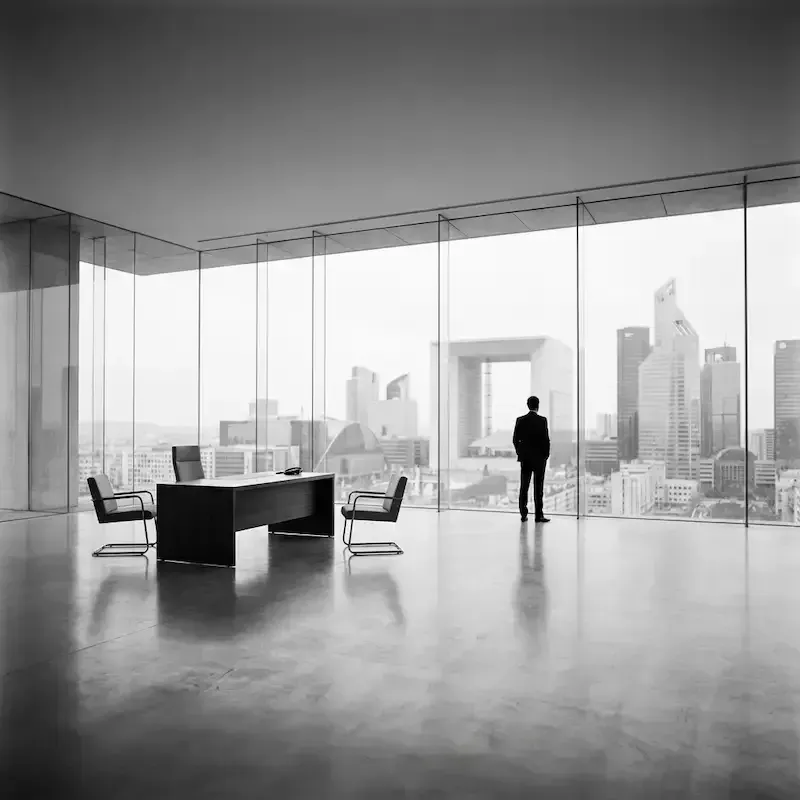 Entrepreneur analysant la stratégie pour choisir entre Systeme.io et WordPress