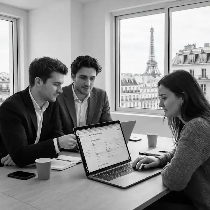 Équipe marketing analysant la synergie entre rédaction web et copywriting pour un SaaS