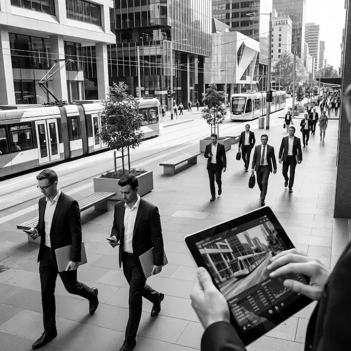 Professionnel du marketing digital consultant les actualités SEO sur tablette