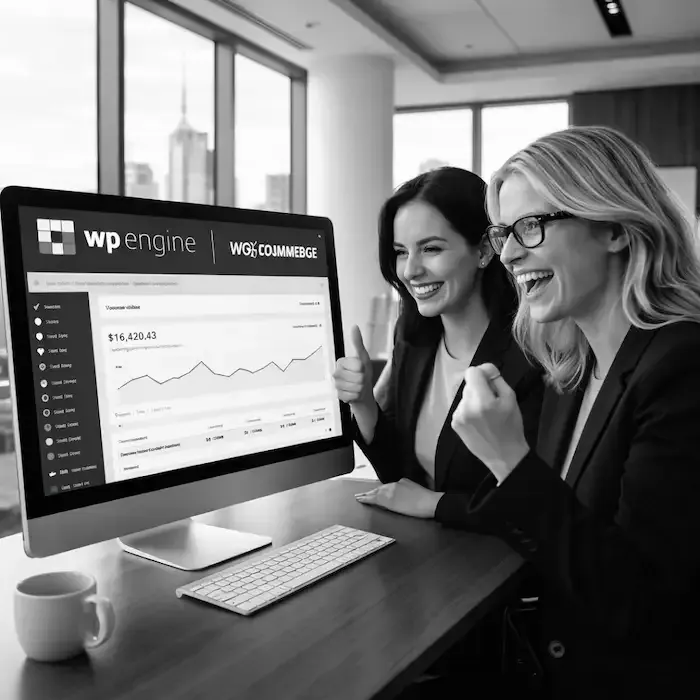 Équipe marketing analysant la hausse des revenus WooCommerce après migration sur hébergement rapide