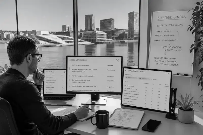 Analyse des impressions Google Search Console pour identifier des mots-clés zéro volume en B2B SaaS