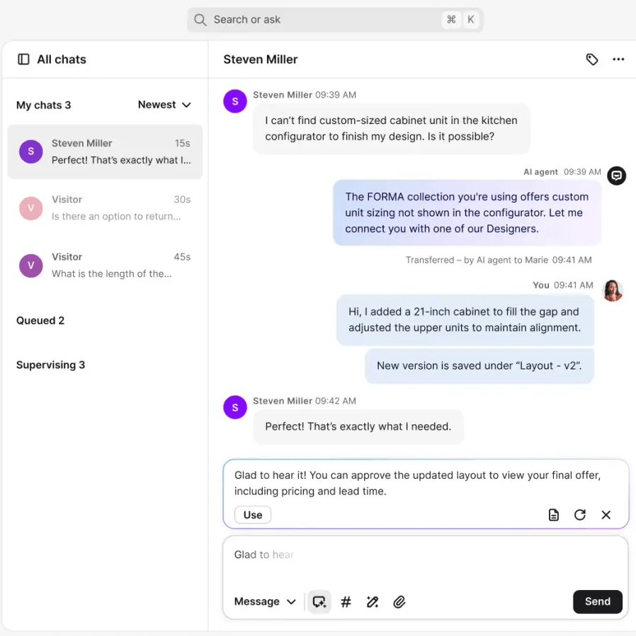 AI-first support that scales with demand