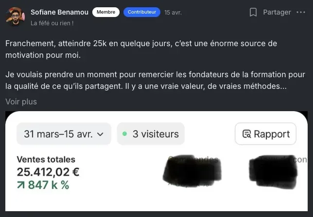 Capture de résultat