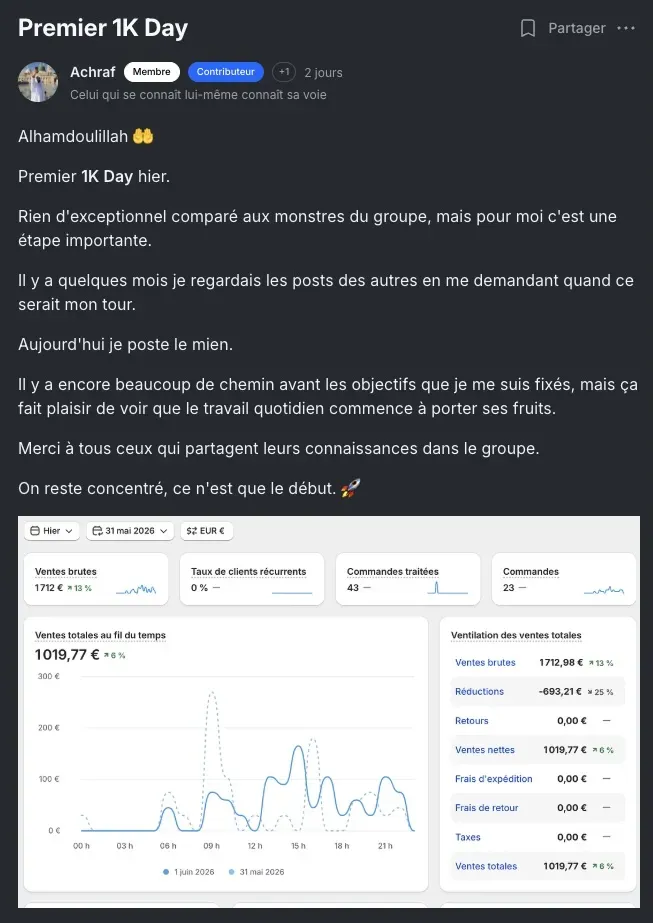 Capture de résultat