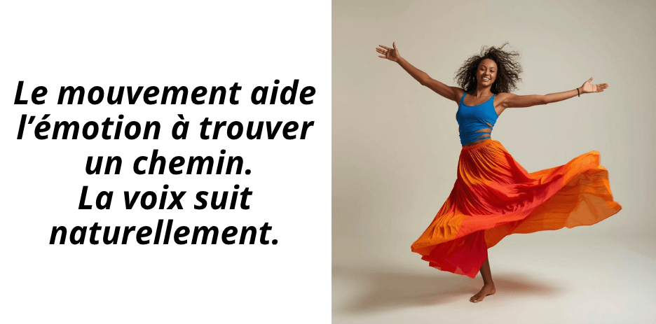 Le mouvement libère l'émotion et laisse la voix circuler