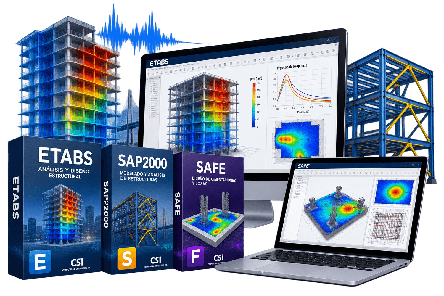 Pack ETABS SAP2000 SAFE para análisis y diseño sismorresistente